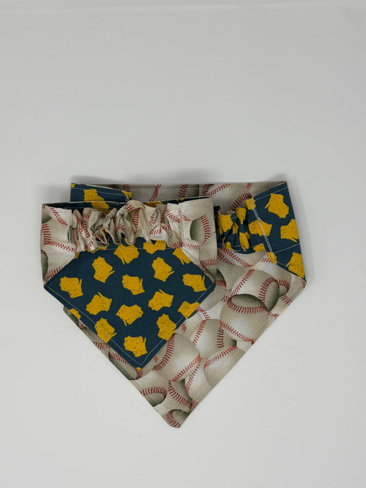 Wisconsin Sports Baseball Reversible Pet Bandana