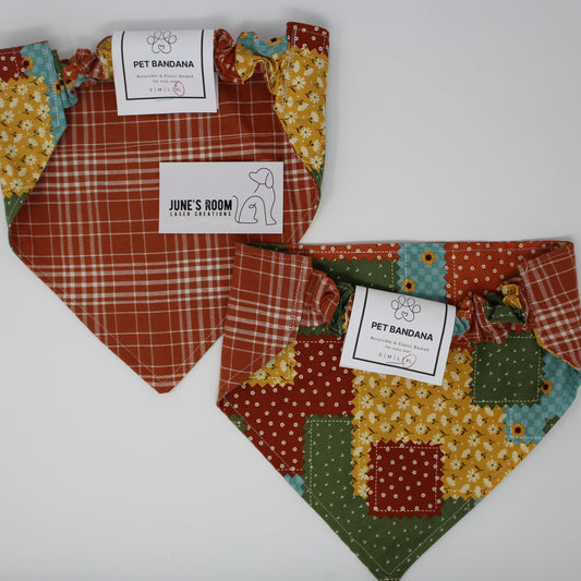 Patchwork Reversible Pet Bandana