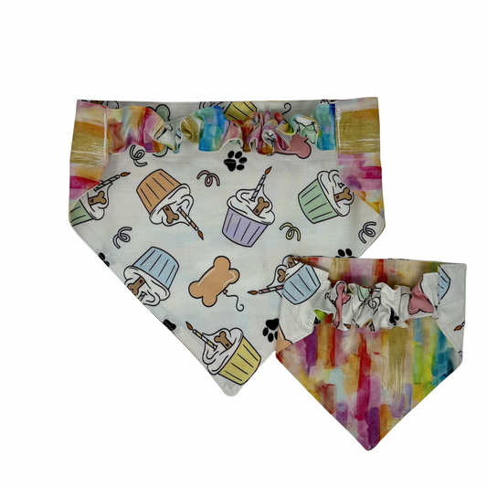 Dog Birthday Pet Reversible Slip-On Bandana