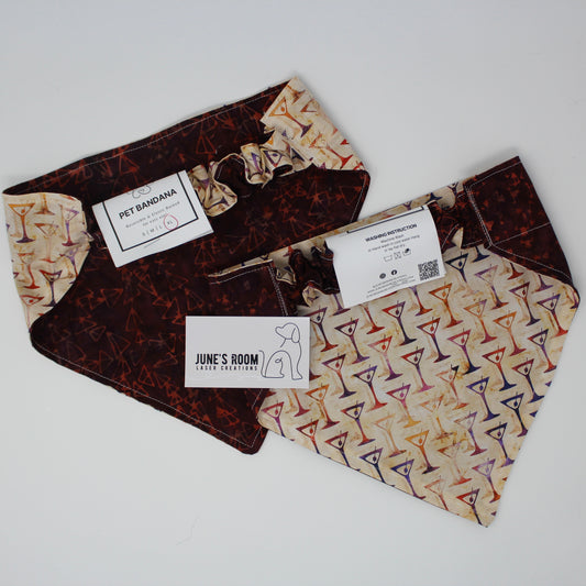 Martini Time Reversible Pet Bandana