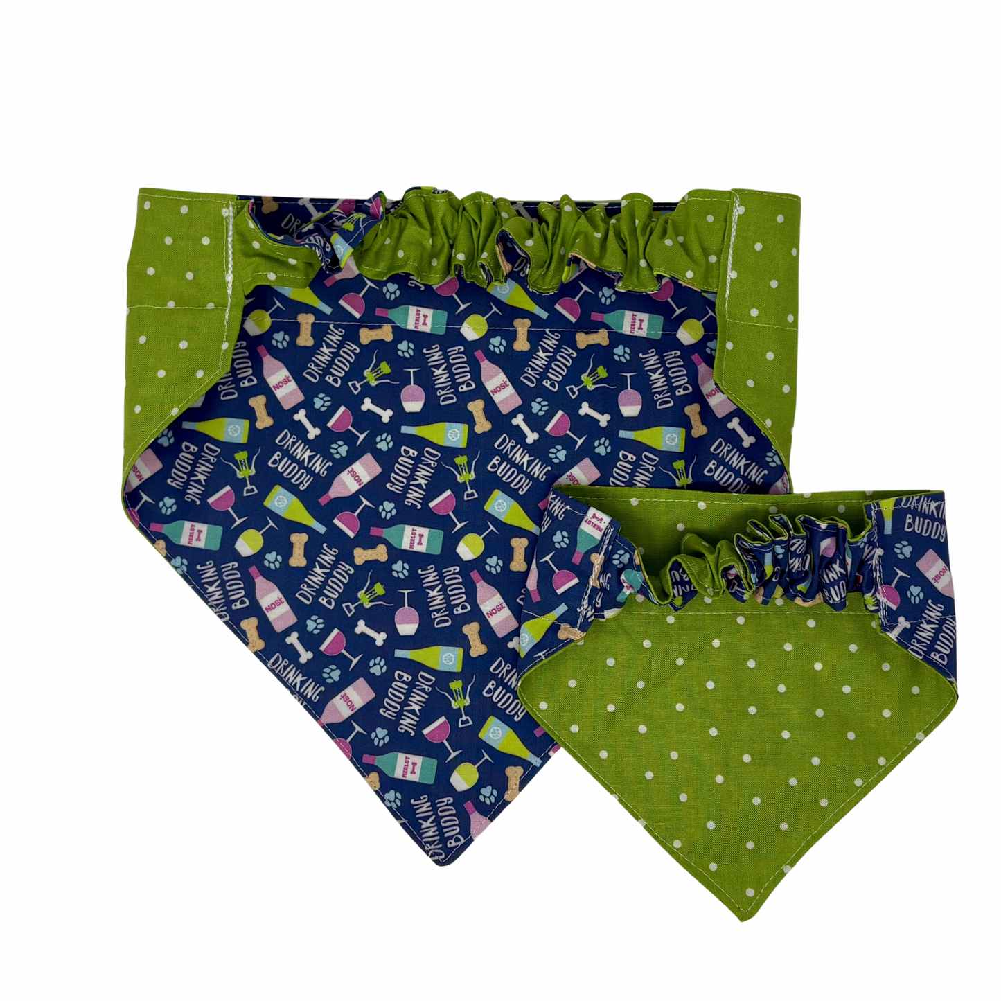 Drinking Buddy Wine Pet Reversible Slip-On Bandana