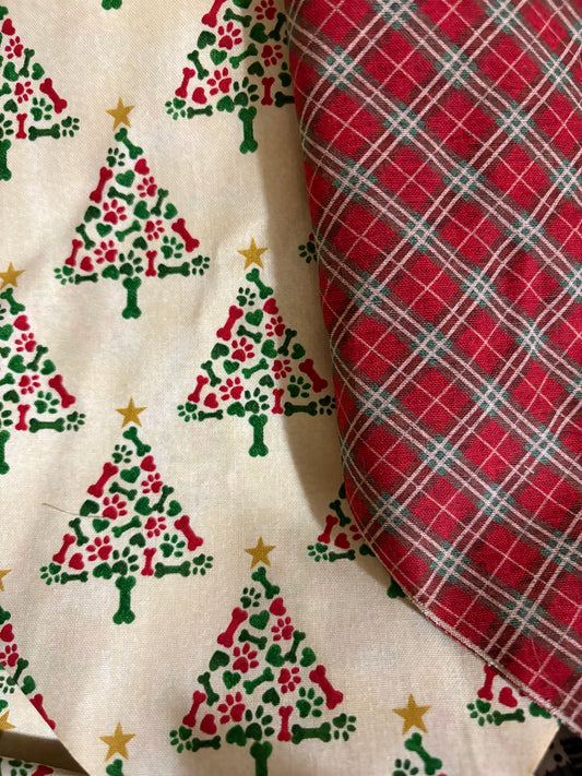 Plaid & Bones Christmas Pet Bandana