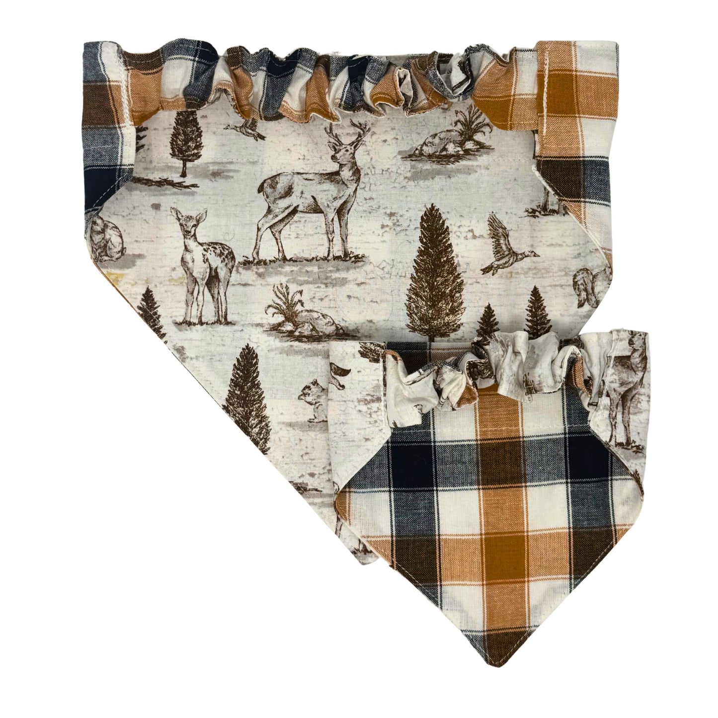 Woodland Animals Plaid Pet Bandana