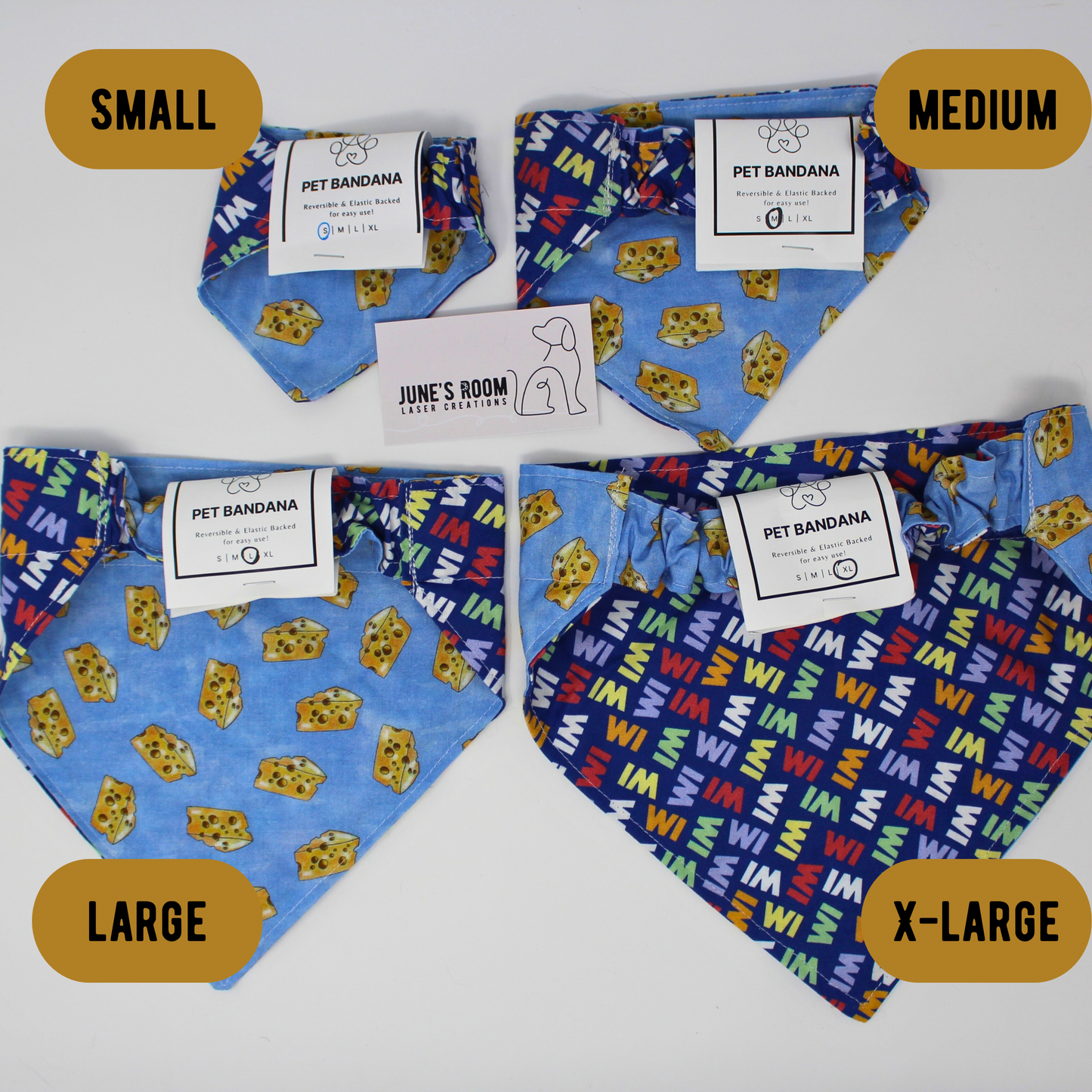 Argyle Snowmen Reversible Pet Bandana