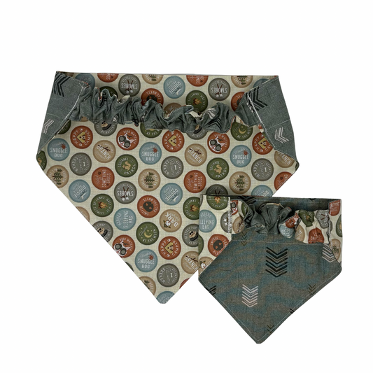 Dog Camp Badge Pet Reversible Slip-On Bandana