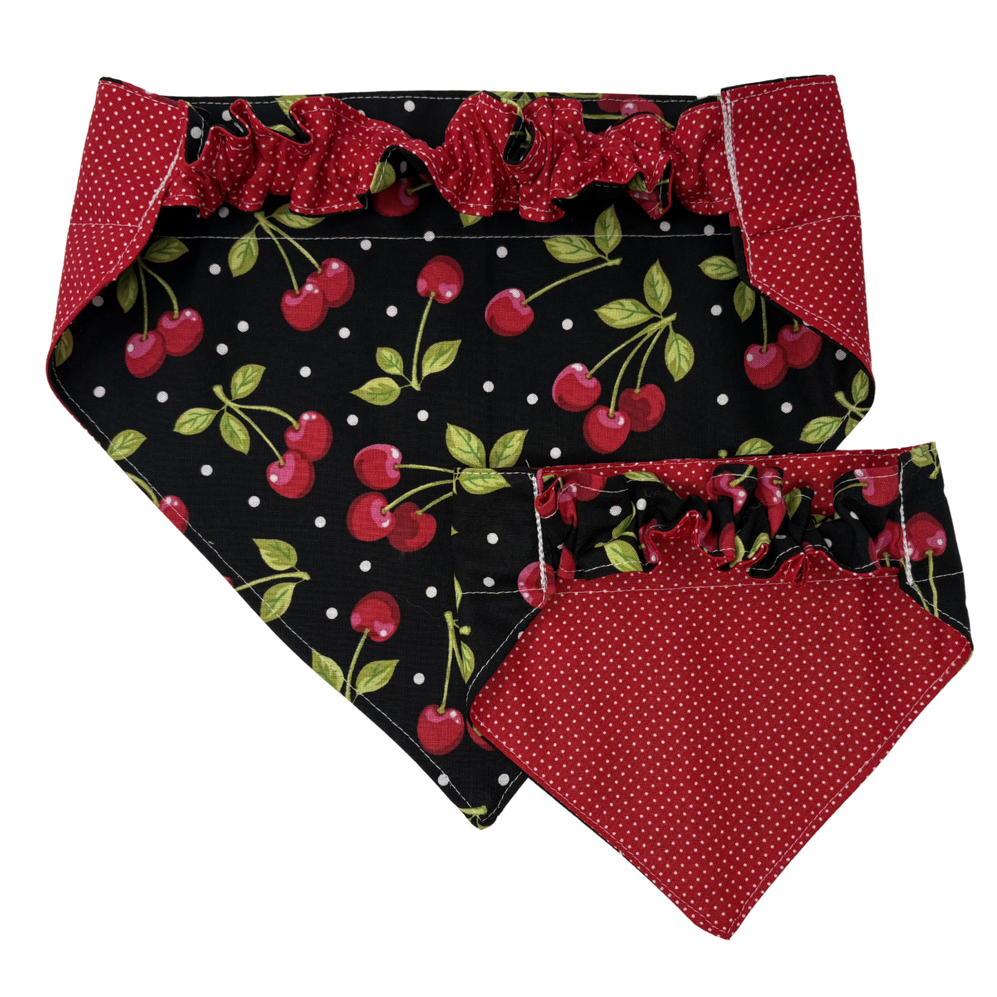 Cherries Pet Reversible Slip-On Bandana
