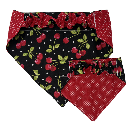 Cherries Pet Reversible Slip-On Bandana