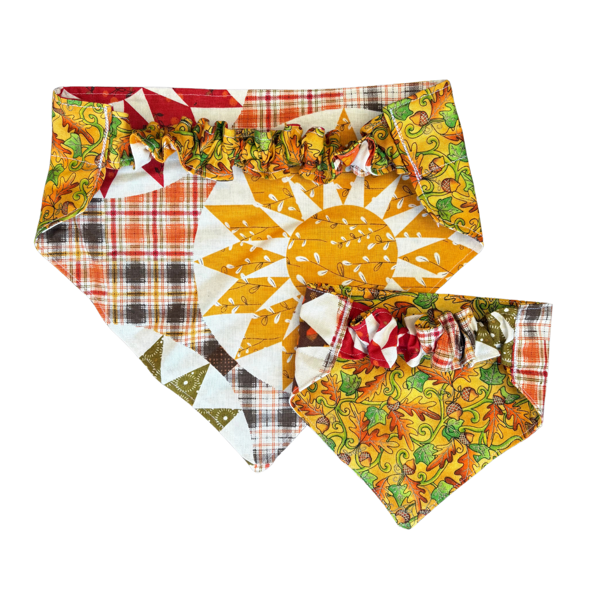 Fall Quilt Pet Reversible Slip-On Bandana