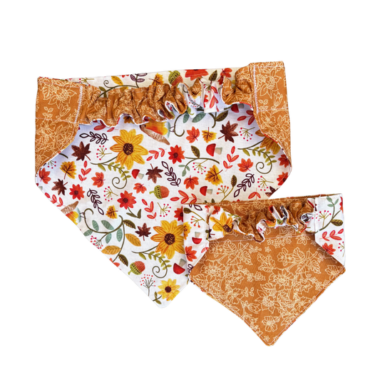 Fall Flowers Pet Reversible Slip-On Bandana