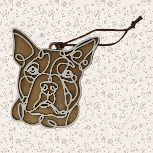Staffordshire Bull Terrier Cropped Dog Ornament
