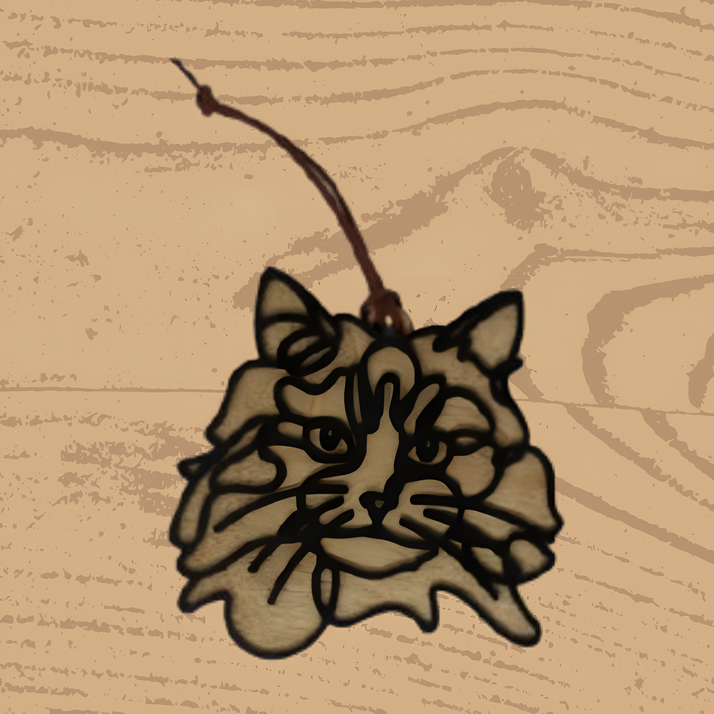 Calico Long Hair Cat Ornament