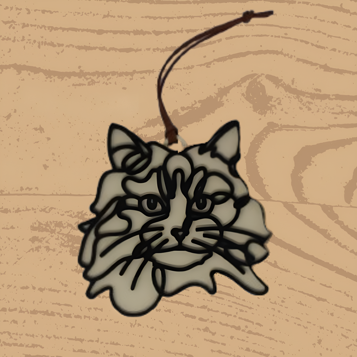 Calico Long Hair Cat Ornament