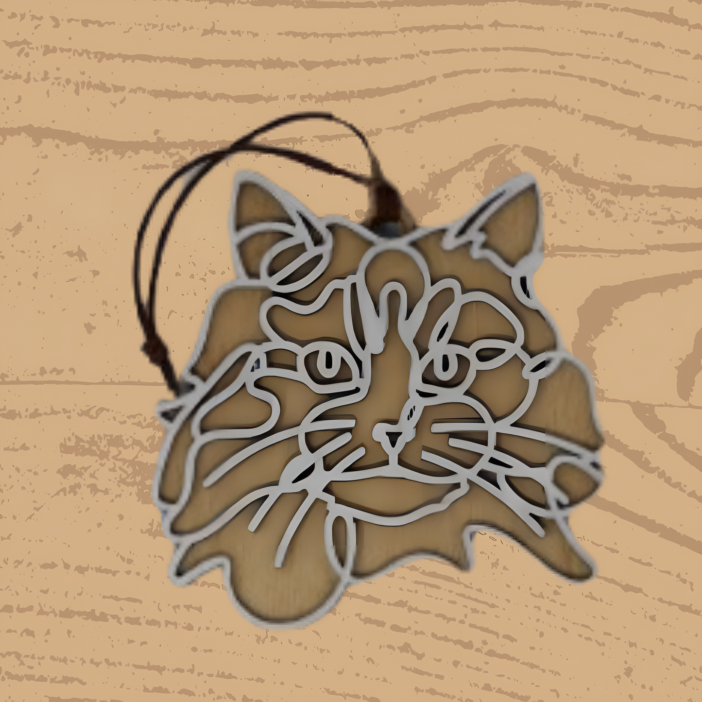 Calico Long Hair Cat Ornament