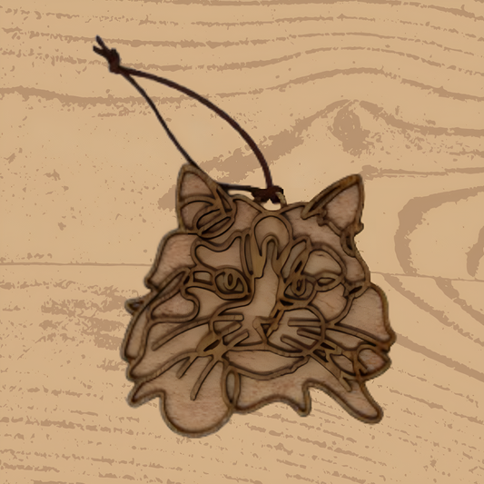 Calico Long Hair Cat Ornament